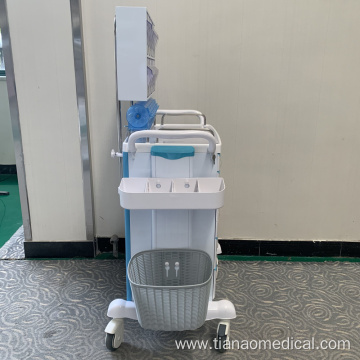 Hospital Anesthesia Trolley with Tilt Bin Orgnizers